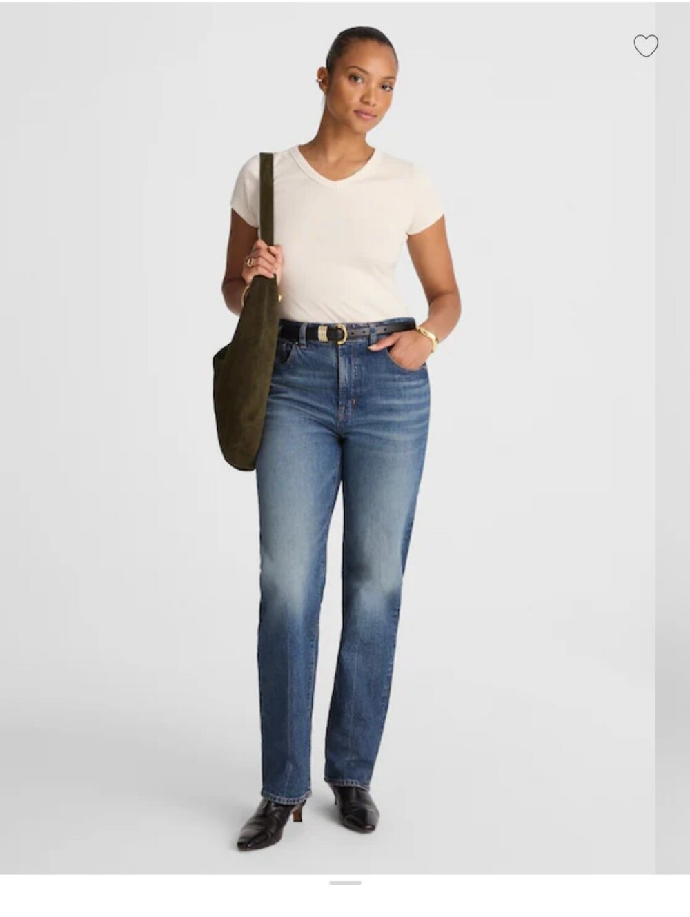 Madewell The Tall Curvy Longline Straight Jean in Greendale Wash Size 33 Tall